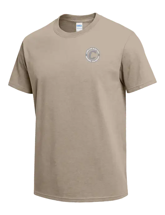 Tan Heavyweight 6.1 oz T-Shirt w/Carlton Electric Logo