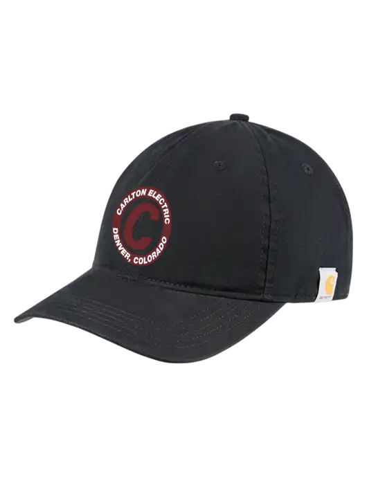 Carhartt Black Cotton Canvas Cap w/Carlton Electric Logo