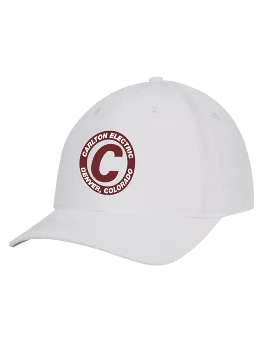 White Nylon Twill Performance Cap w/Carlton Electric Logo
