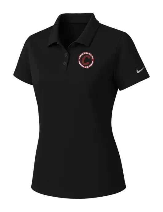 Nike Womens Black Dry Essential Solid Polo w/Carlton Electric Logo
