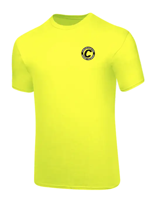 Core Blend Safety Yellow T-Shirt w/Carlton Electric Logo