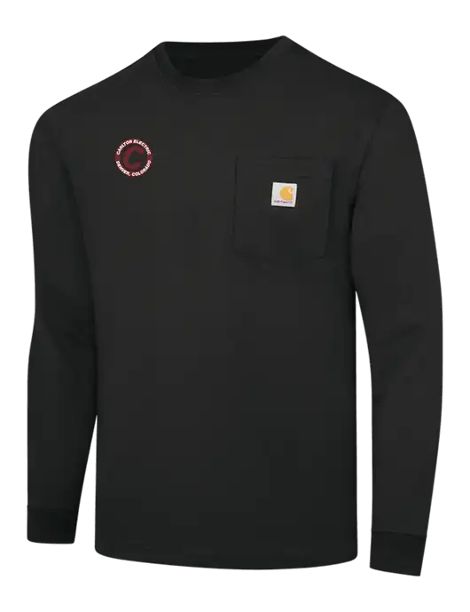 Carhartt Black Workwear Pocket Long Sleeve T-Shirt w/Carlton Electric Logo