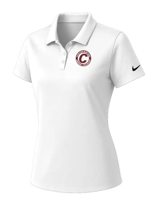 Nike Womens White Dry Essential Solid Polo w/Carlton Electric Logo