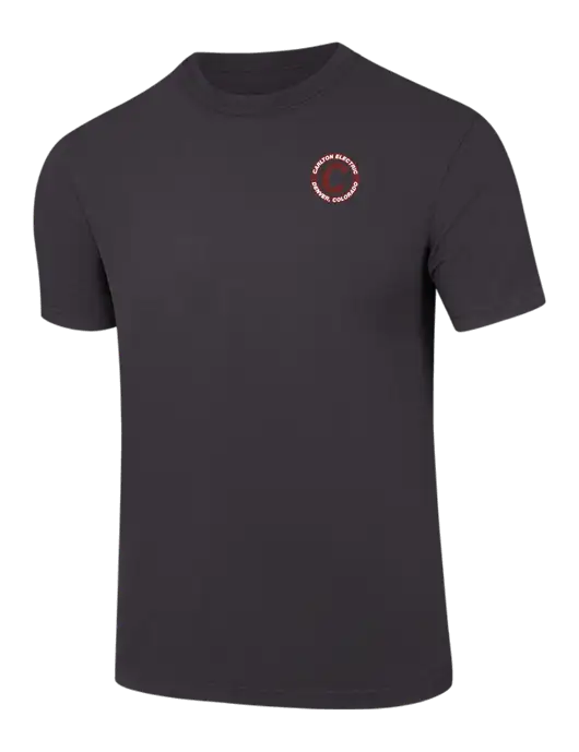 Comfort Colors 6.1 oz Dark Grey Heavyweight Ring Spun T-Shirt w/Carlton Electric Logo