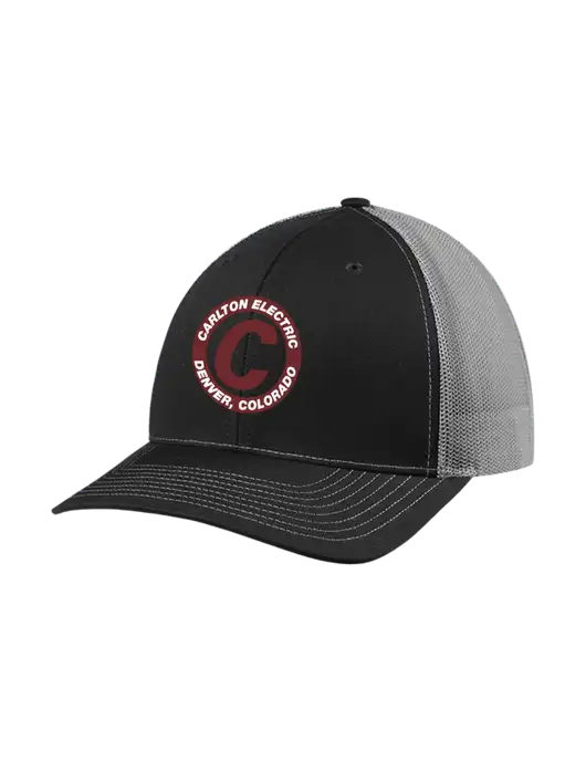 Richardson Adjustable Snapback Original 112 Trucker Cap Black w/Charcoal Mesh w/Carlton Electric Logo