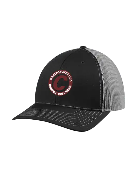 Richardson Adjustable Snapback Original 112 Trucker Cap Black w/Charcoal Mesh w/Carlton Electric Logo