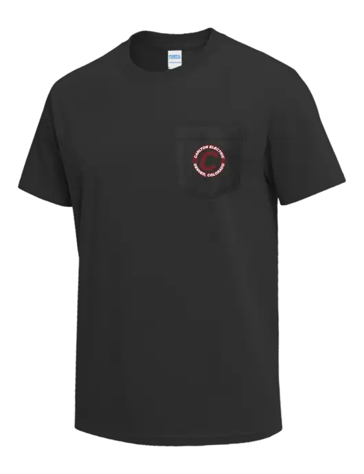 Charcoal Heavyweight 6.1 oz Pocket T-Shirt w/Carlton Electric Logo