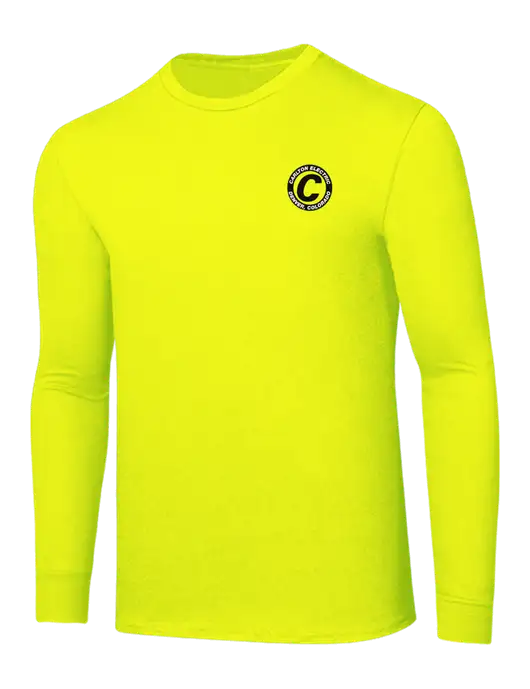 Core Blend Safety Yellow Long Sleeve Tee w/Carlton Electric Logo