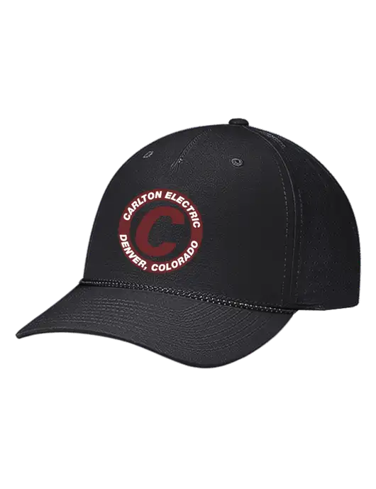 Richardson Laser Perf Performance Black/Black-Grey Rope Cap w/Carlton Electric Logo