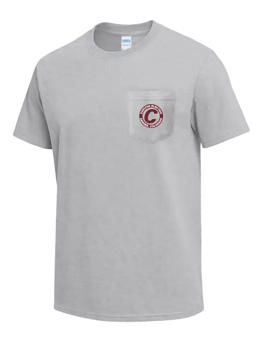 Light Grey Heather Heavyweight 6.1 oz Pocket T-Shirt w/Carlton Electric Logo