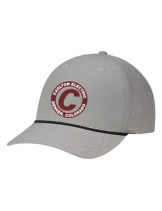 Richardson Laser Perf Performance Light Grey/Black-Grey Rope Cap w/Carlton Electric Logo