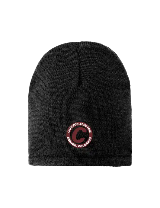 Black Fleece-Lined Beanie Cap w/Carlton Electric Logo