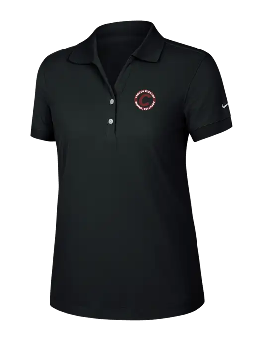 Nike Womens Dri-FIT Classic Black Polo w/Carlton Electric Logo