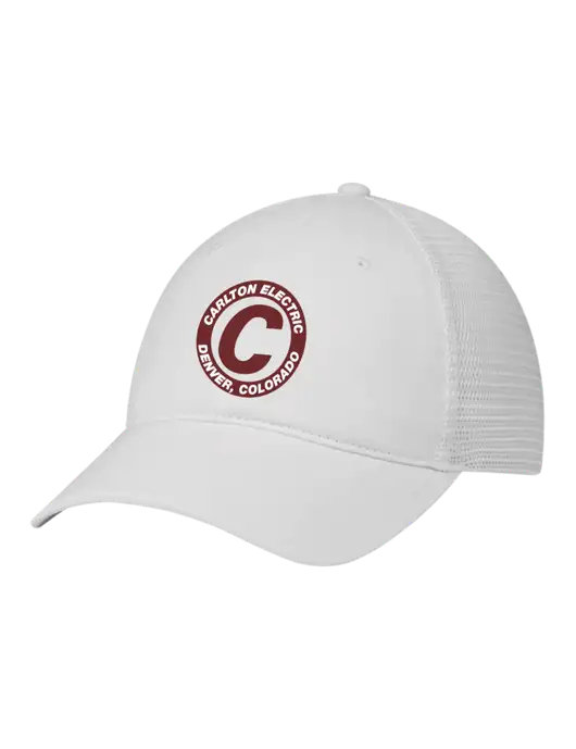 Richardson 111 Garment Washed Trucker Cap White w/White Mesh w/Carlton Electric Logo