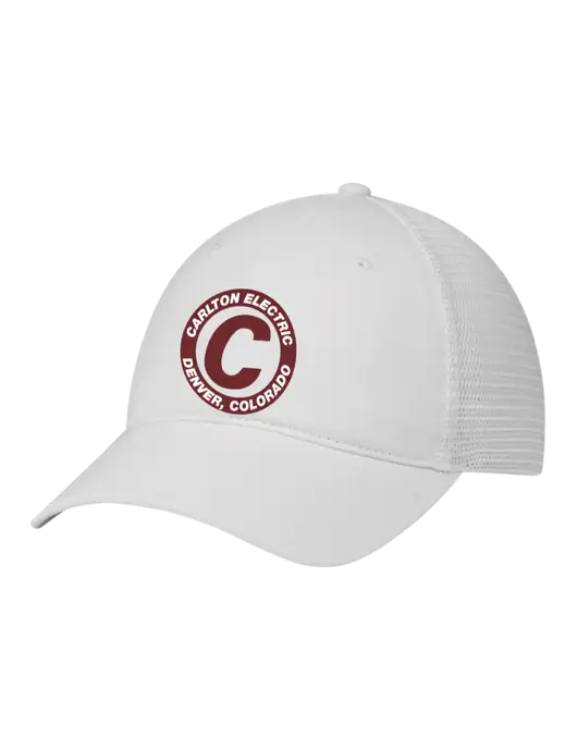 Richardson 111 Garment Washed Trucker Cap White w/White Mesh w/Carlton Electric Logo