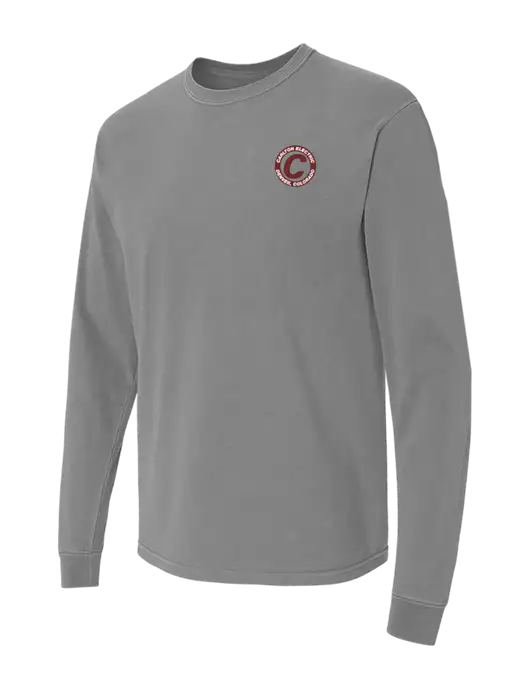 Comfort Colors Garment-Dyed Medium Grey Heavyweight Long Sleeve T-Shirt w/Carlton Electric Logo