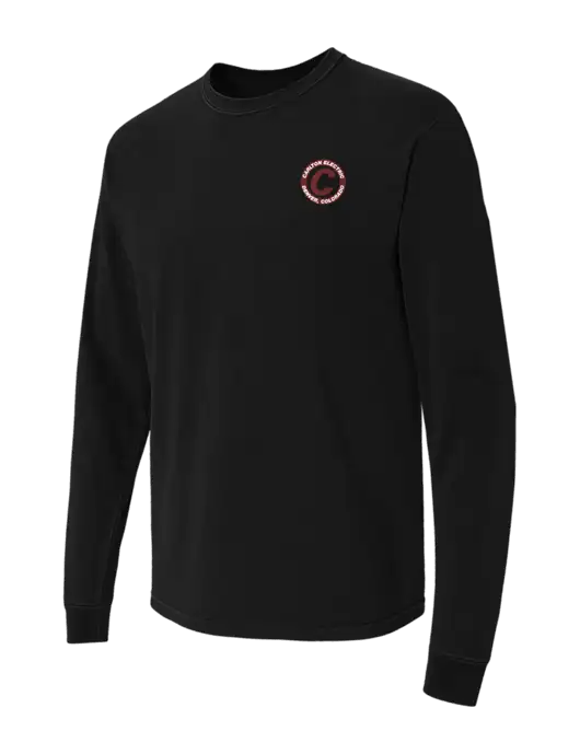 Comfort Colors Garment-Dyed Black Heavyweight Long Sleeve T-Shirt w/Carlton Electric Logo