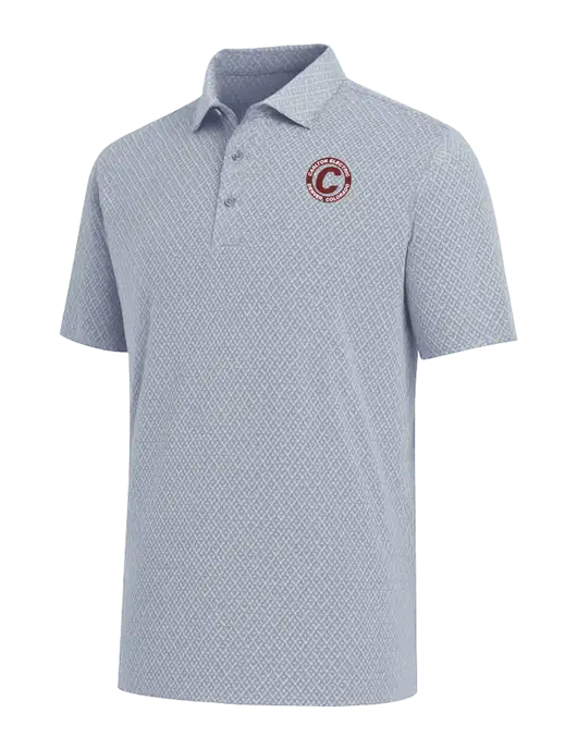Callaway All-Over Stitched Medium Grey Chev Polo  w/Carlton Electric Logo