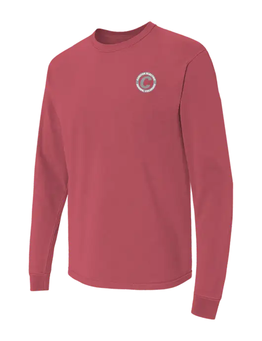 Comfort Colors Garment-Dyed Light Maroon Heavyweight Long Sleeve T-Shirt w/Carlton Electric Logo