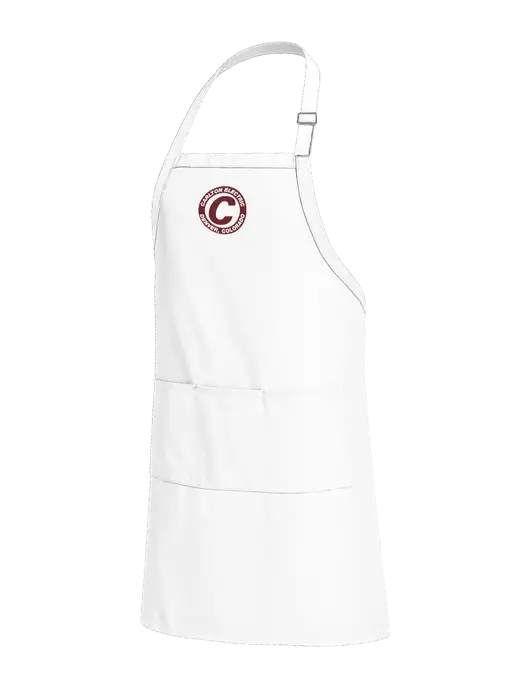Easy Care Extra Long Bib White Apron with Stain Release w/Carlton Electric Logo