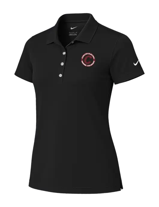Nike Womens Black Tech Basic Dri-FIT Polo
 w/Carlton Electric Logo