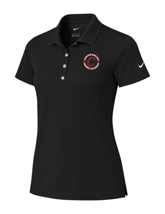 Nike Womens Black Tech Basic Dri-FIT Polo
 w/Carlton Electric Logo