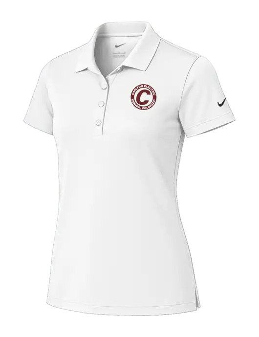 Nike Womens White Tech Basic Dri-FIT Polo
 w/Carlton Electric Logo