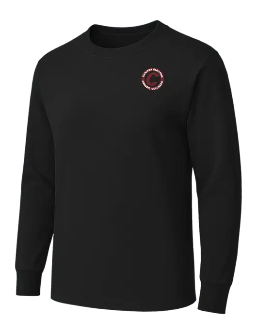 Black Heavyweight Long Sleeve 6.1 oz T-Shirt w/Carlton Electric Logo