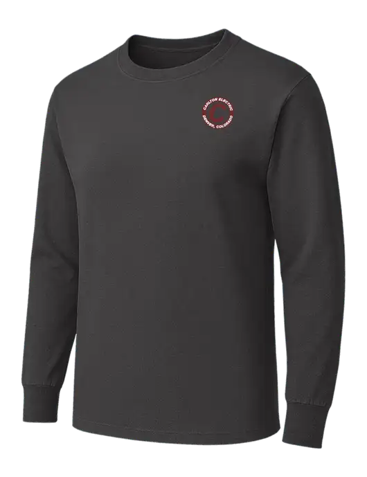 Charcoal Heavyweight Long Sleeve 6.1 oz T-Shirt w/Carlton Electric Logo