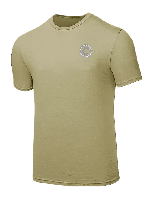Seriously Soft Tan T-Shirt w/Carlton Electric Logo