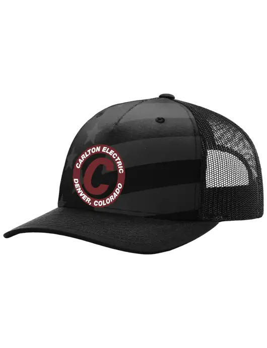 Richardon Five Panel Stars and Stripes Trucker Cap w/Carlton Electric Logo