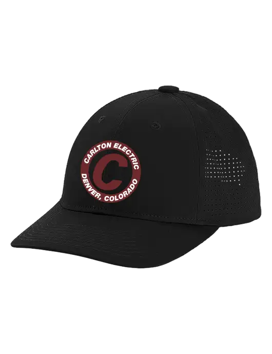 Pro-Cut Structured Snapback with Pinhole Mesh Black Cap w/Carlton Electric Logo