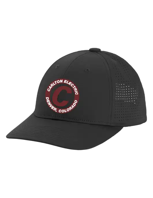 Pro-Cut Structured Snapback with Pinhole Mesh Very Dark Grey Cap w/Carlton Electric Logo