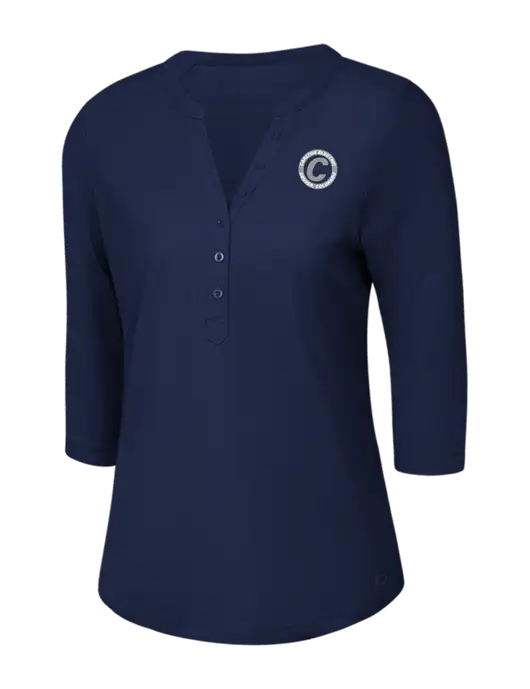 OGIO Navy Jewel Henley w/Carlton Electric Logo