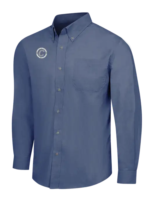 Light Navy Crosshatch Easy Care Shirt w/Carlton Electric Logo