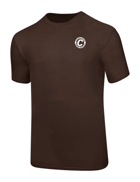 Ring Spun Dark Brown 4.5 oz T-Shirt w/Carlton Electric Logo