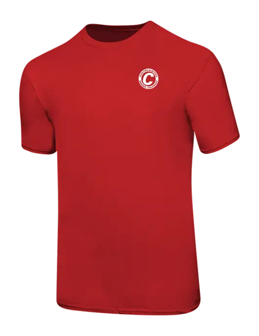 Ring Spun Red 4.5 oz T-Shirt w/Carlton Electric Logo