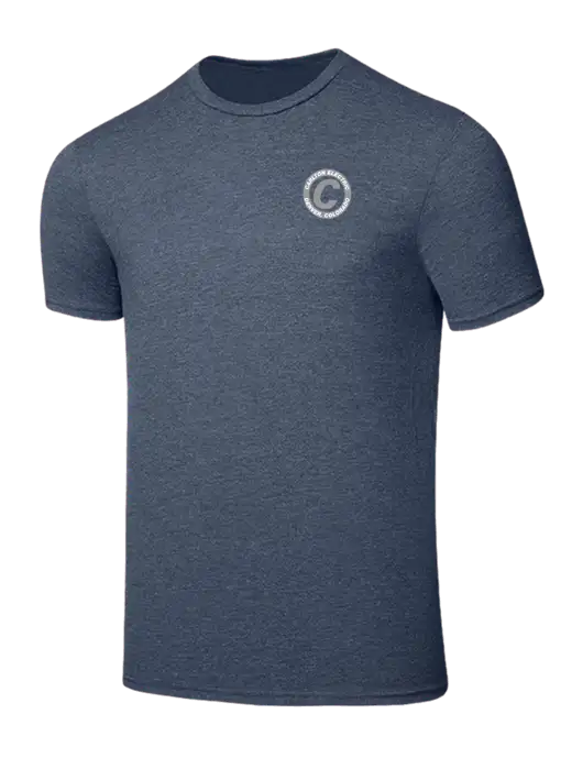 Seriously Soft Heathered Navy T-Shirt w/Carlton Electric Logo