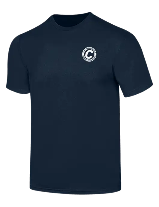 Simply Soft Navy 4.5oz  Poly/Combed Ring Spun Cotton T-Shirt w/Carlton Electric Logo