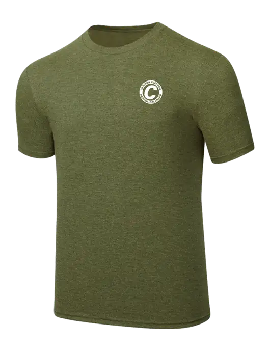 Simply Soft Military Green Frost 4.5oz Poly/Combed Ring Spun Cotton T-Shirt w/Carlton Electric Logo