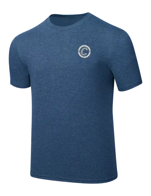 Simply Soft Heathered Navy 4.5oz  Poly/Combed Ring Spun Cotton T-Shirt w/Carlton Electric Logo