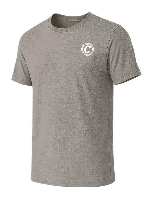 BELLA+CANVAS Heather Medium Brown CVC Short Sleeve Tee w/Carlton Electric Logo