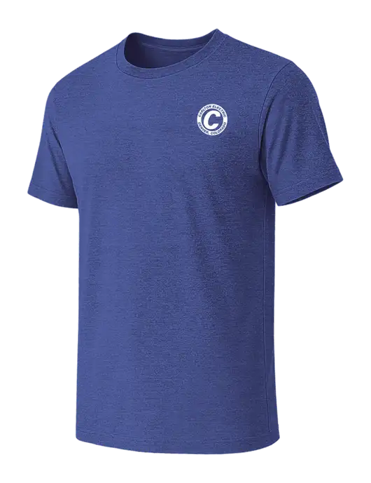 BELLA+CANVAS Heather Royal CVC Short Sleeve Tee w/Carlton Electric Logo