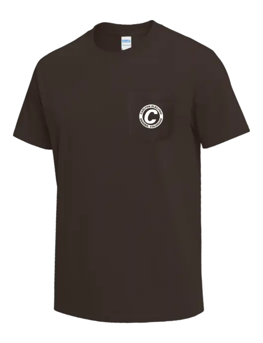 Brown Heavyweight 6.1 oz Pocket T-Shirt w/Carlton Electric Logo