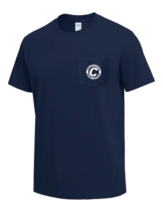 Navy Heavyweight 6.1 oz Pocket T-Shirt w/Carlton Electric Logo