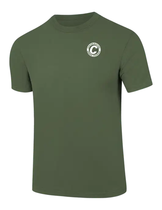 Comfort Colors 6.1 oz Dark Olive Green Heavyweight Ring Spun T-Shirt w/Carlton Electric Logo