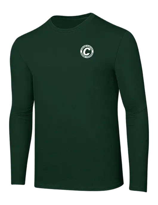 Ring Spun Forest Green 4.5 oz Long Sleeve T-Shirt w/Carlton Electric Logo