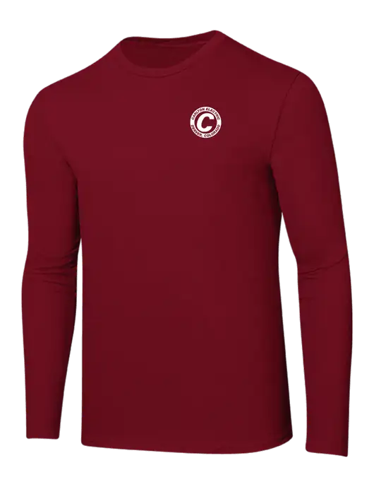 Ring Spun Cardinal 4.5 oz Long Sleeve T-Shirt w/Carlton Electric Logo