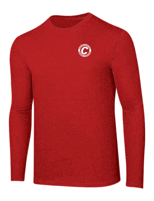 Ring Spun Dark Red 4.5 oz Long Sleeve T-Shirt w/Carlton Electric Logo