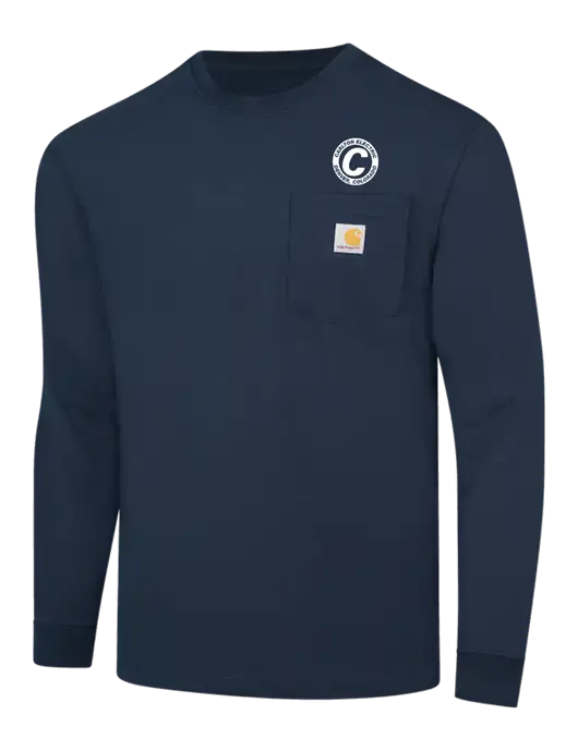 Carhartt Navy Workwear Pocket Long Sleeve T-Shirt w/Carlton Electric Logo